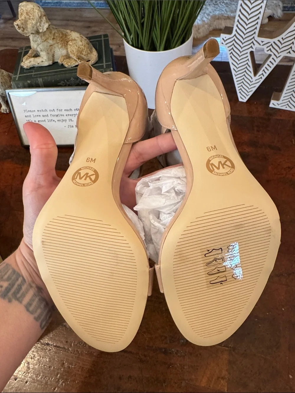 Michael Kors Nude Patent Strappy High Heel Sandals - Picture 7 of 7